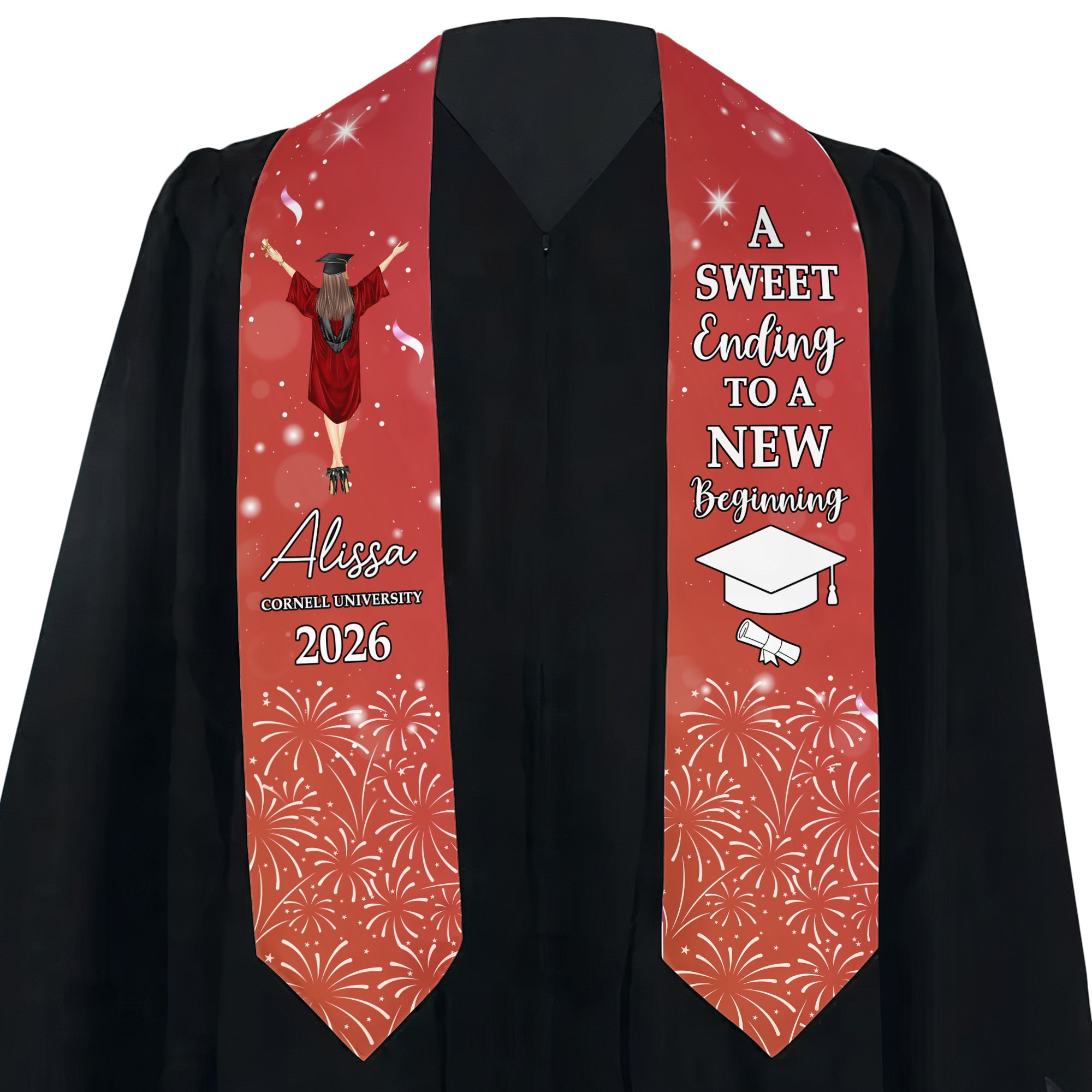 Graduation Stole A Sweet Ending To A New Beginning - Personalized Graduation Stole