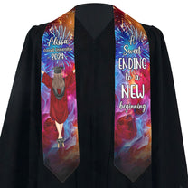 Graduation Stole Ending To New Beginning - Personalized Graduation Stole