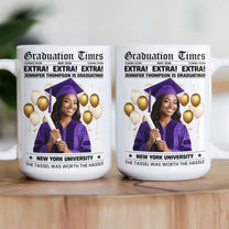 Graduation Time Newspaper Senior Keepsake - Personalized Photo Mug
