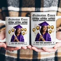 Graduation Time Newspaper Senior Keepsake - Personalized Photo Mug