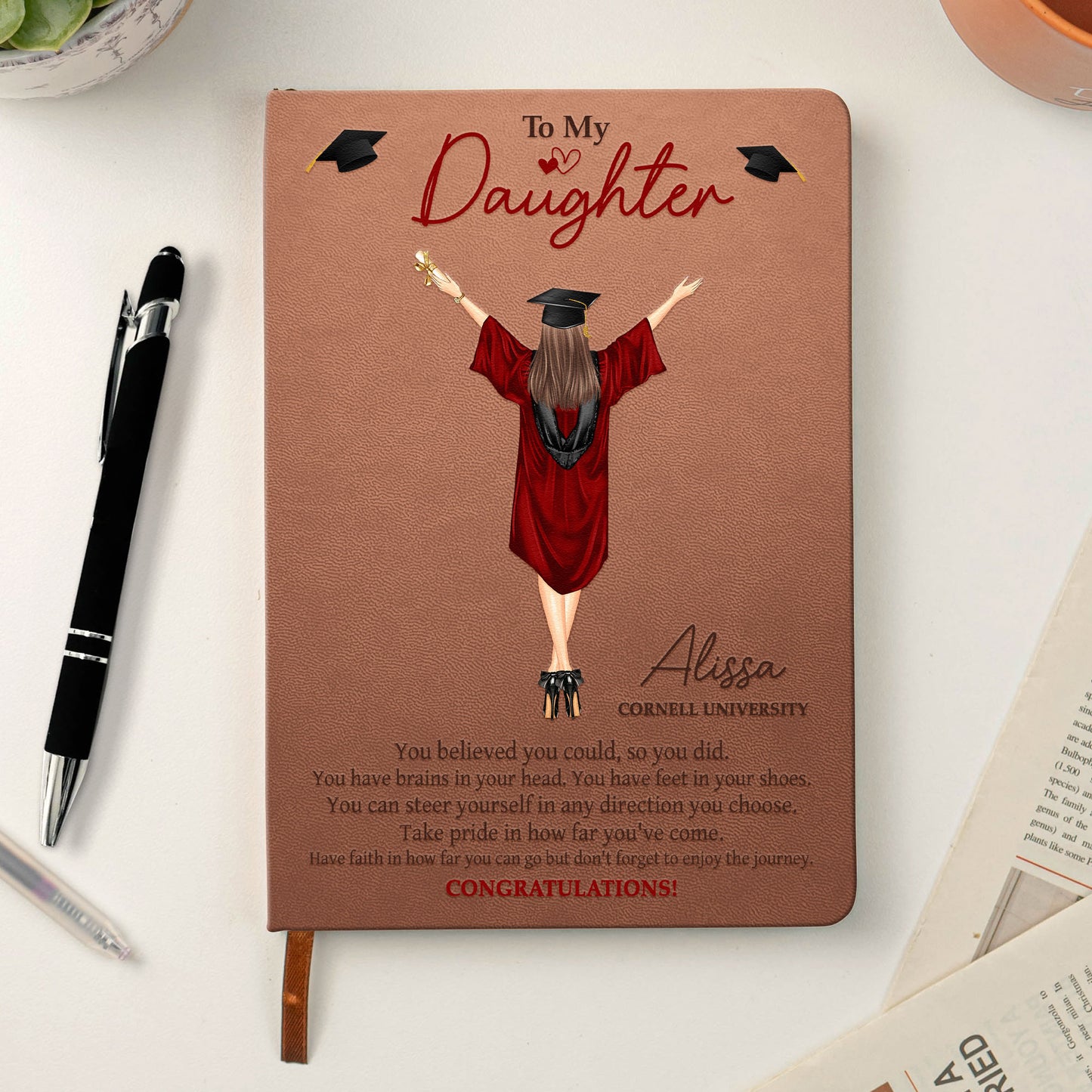 Graduation You Believed You Could So You Did - Personalized Leather Journal