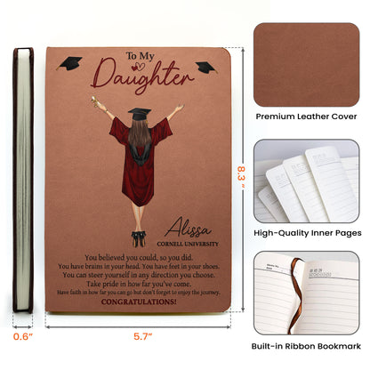 Graduation You Believed You Could So You Did - Personalized Leather Journal