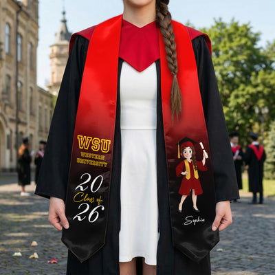 Graduation Cartoon - Personalized Graduation Stole