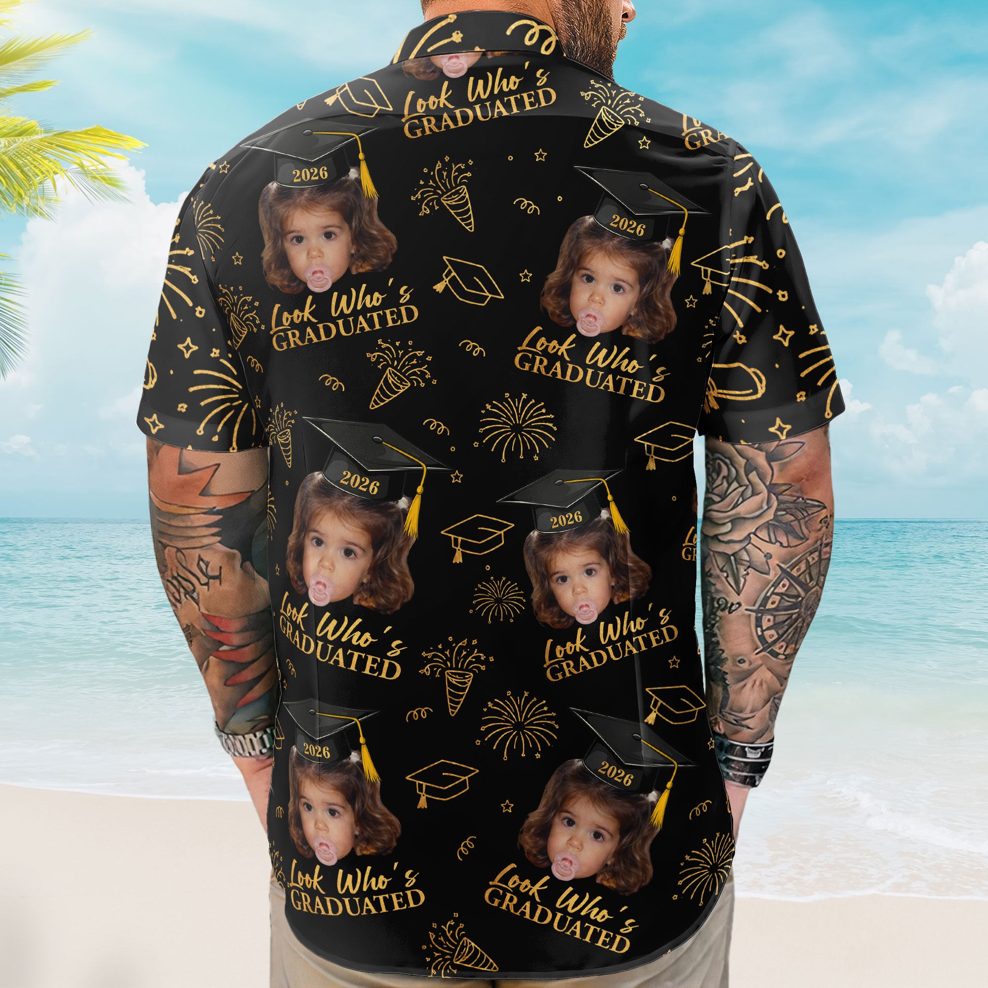 Graduation-Matching-Shirt-With-Childhood-Photo-Vintage-Childhood-Themed-Personalized-Hawaiian-Shirt-5
