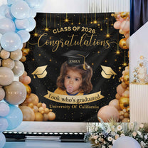 Graduation-Party Sign With Childhood Photo - Vintage Childhood Decor Themed - Personalized Backdrop 4