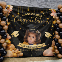 Graduation-Party Sign With Childhood Photo - Vintage Childhood Decor Themed - Personalized Backdrop 6