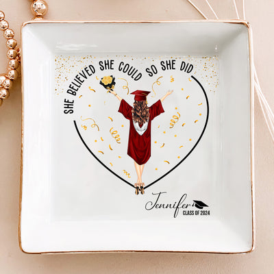 Graduation Gifts She Believed She Could So She Did - Personalized Jewelry Dish