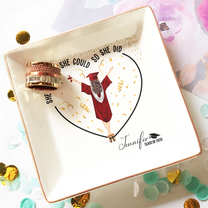 Graduation Gifts She Believed She Could So She Did - Personalized Jewelry Dish