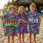 Graffiti Name Custom - Personalized Kids Hooded Towel