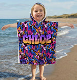 Graffiti Name Custom - Personalized Kids Hooded Towel