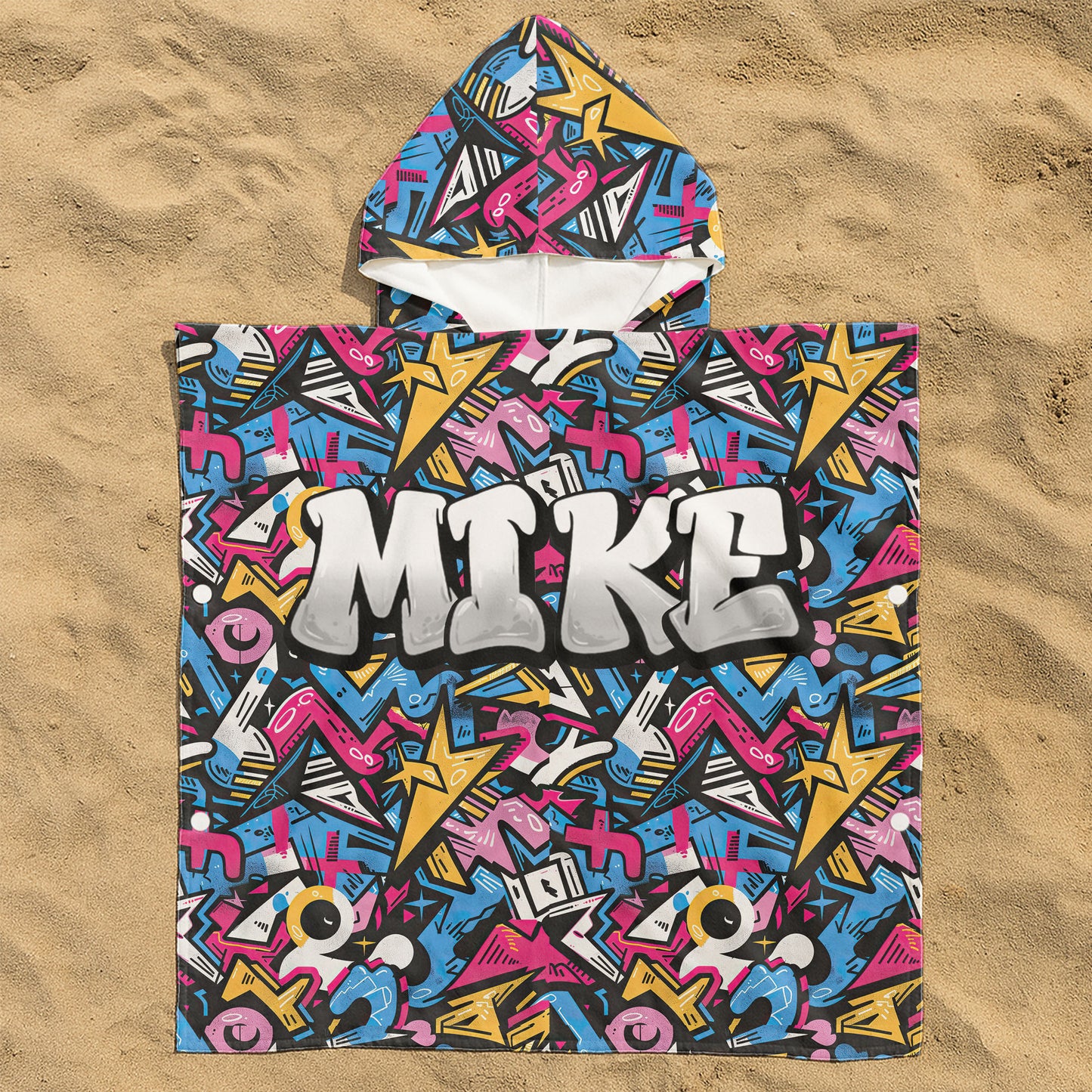 Graffiti Name Custom - Personalized Kids Hooded Towel