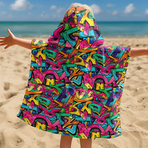 Graffiti Name Custom - Personalized Kids Hooded Towel