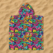 Graffiti Name Custom - Personalized Kids Hooded Towel