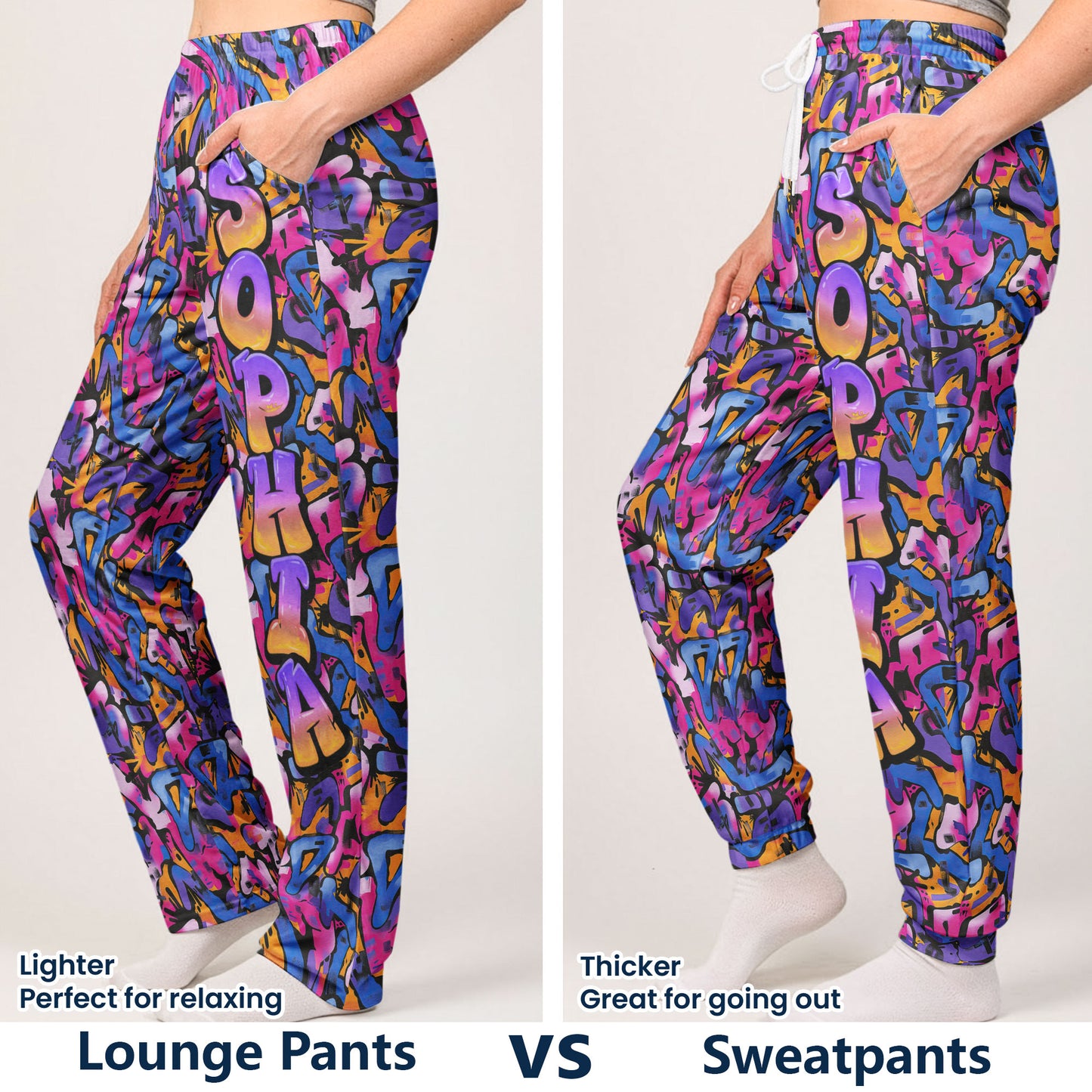 Graffiti Name Custom - Personalized Sweatpants, Lounge Pants With Pockets