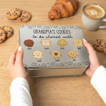 Grandma's Cookie Tin Custom Grandkids' Names - Personalized Cookie Tin Box