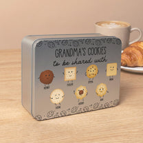 Grandma's Cookie Tin Custom Grandkids' Names - Personalized Cookie Tin Box
