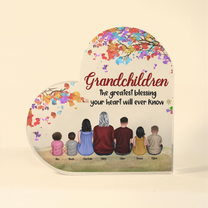 Grandchildren Are The Greatest Blessing - Personalized Heart Shaped Acrylic Plaque