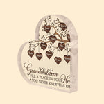 Grandchildren Fill A Place In Your Heart - Personalized Heart Shaped Acrylic Plaque - Heartwarming, Mother's DayGift For Grandma, Nana, Grandmother