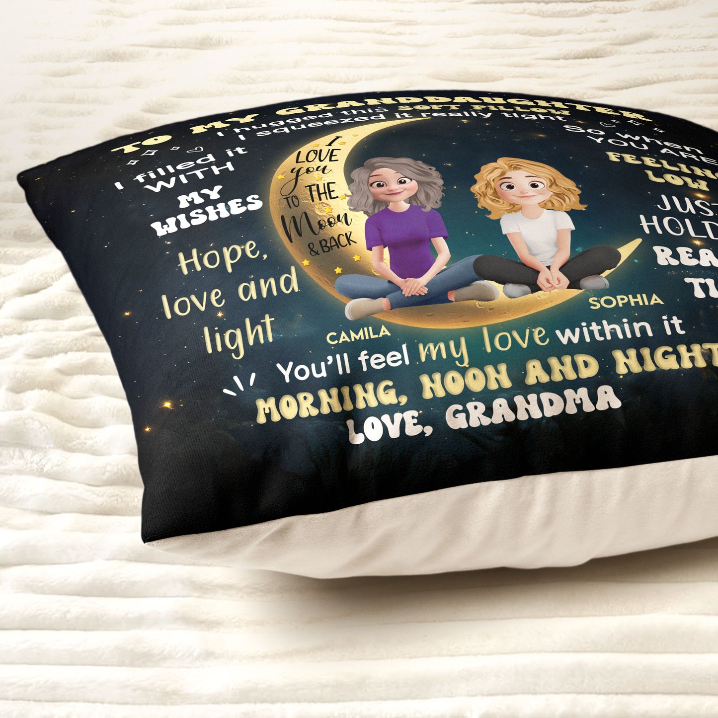 Granddaughter Hug This Pillow - Personalized Pillow (Insert Included)