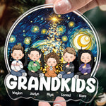 Grandkid Christmas Time Sitting Together - Personalized Acrylic Ornament