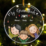 Grandkids 2026 - Personalized Circle Acrylic Ornament