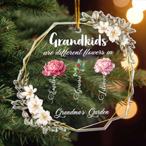 Grandkids Are Different Flowers - Personalized Acrylic Ornament