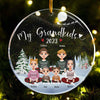 Grandkids Christmas - Personalized Circle Acrylic Ornament
