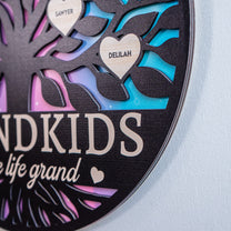 Grandkids Make Life Grand Galaxy - Personalized 2 Layers Wood Sign