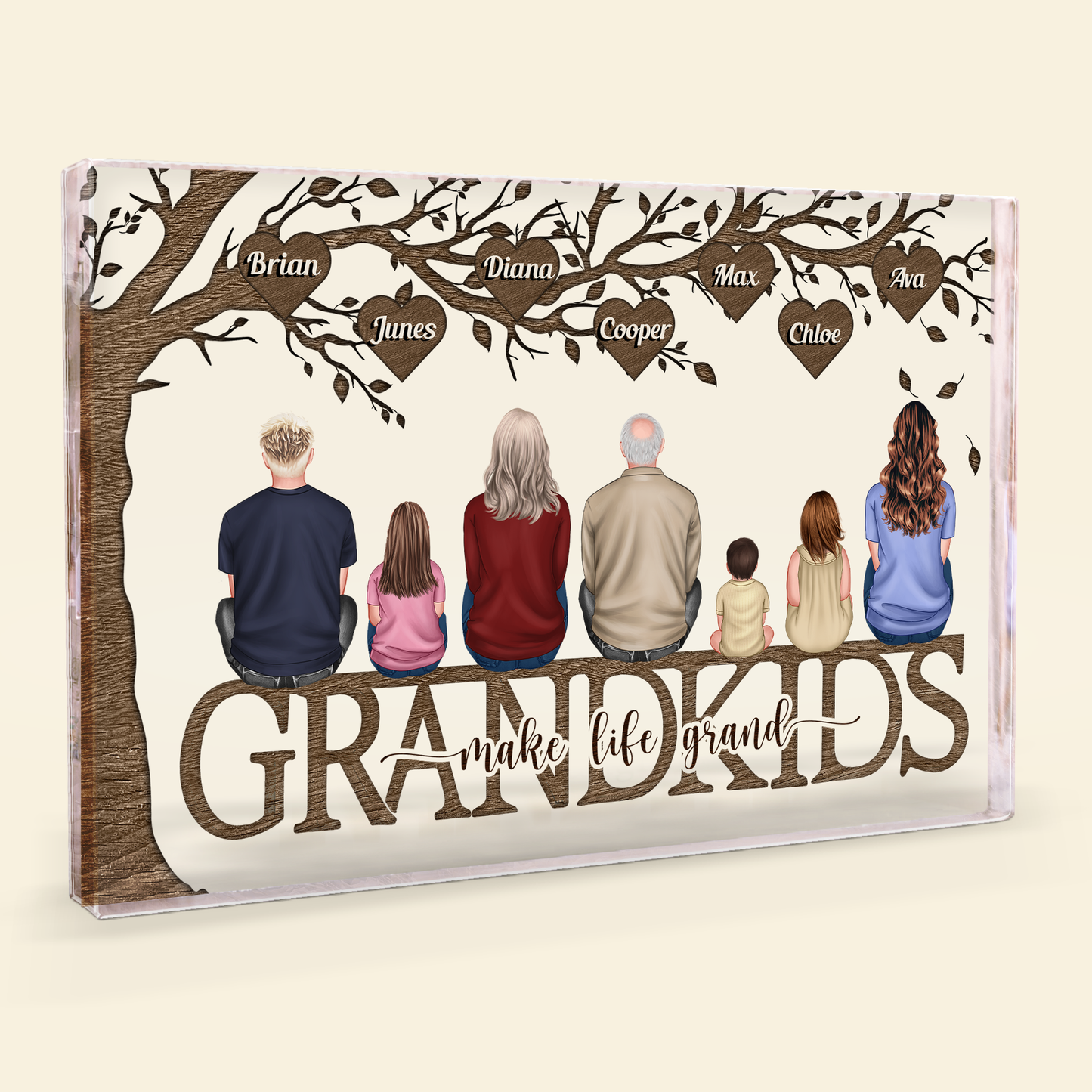 Grandkids Make Life Grand - Personalized Rectangle Acrylic Plaque