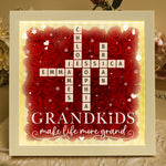 Grandkids Make Life More Grand - Personalized Flower Shadow Box With LED Light