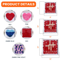 Grandkids Make Life More Grand - Personalized Flower Shadow Box With LED Light