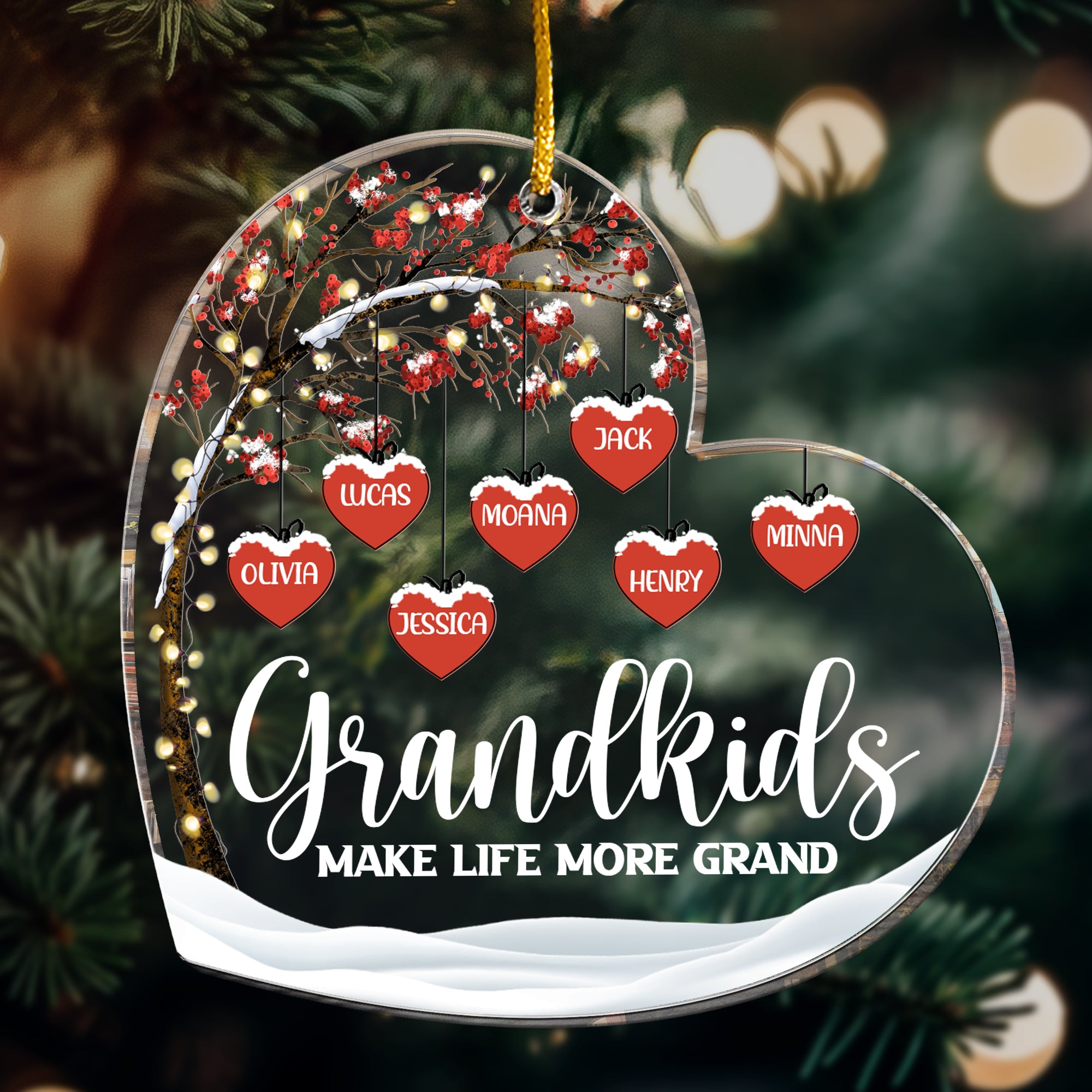 Grandkids Make Life More Grand - Personalized Acrylic Ornament