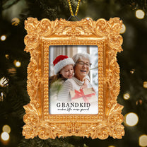 Grandkids Make Life More Grand - Personalized Vintage Picture Frame Ornament