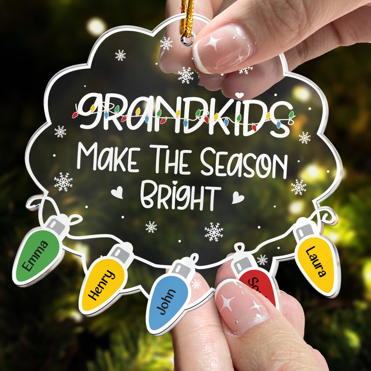 Grandkids Make The Season Bright - Personalized Acrylic Ornament