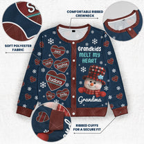 Grandkids Melt My Heart - Personalized Crewneck Cardigan