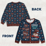 Grandkids Melt My Heart - Personalized Crewneck Cardigan