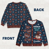 Grandkids Melt My Heart - Personalized Crewneck Cardigan