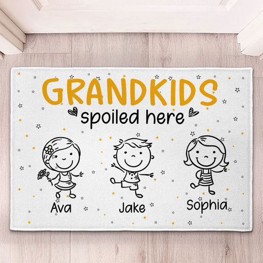 Grandkids Spoiled Here Doodle - Personalized Doormat