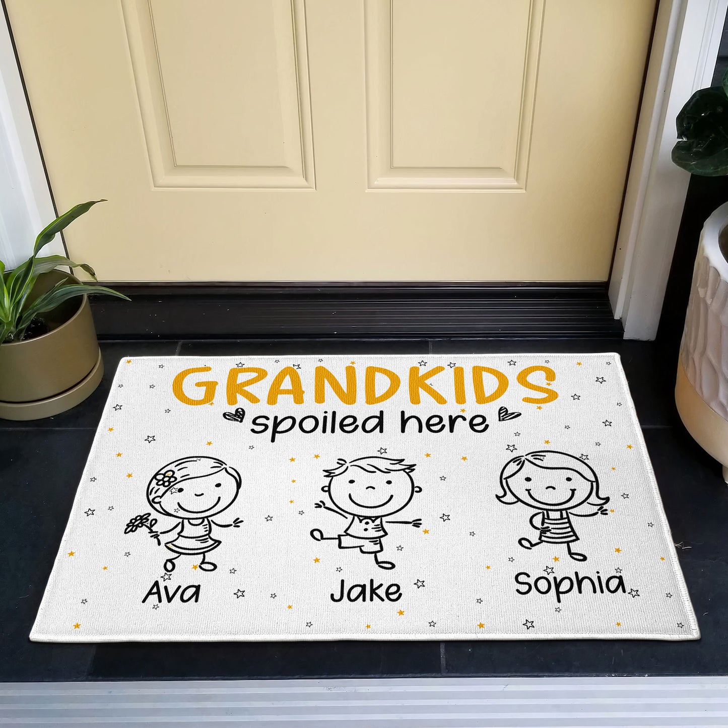 Grandkids Spoiled Here Doodle - Personalized Doormat