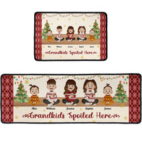 Grandkids Spoiled Here Folk Art - Personalized Runner Rug