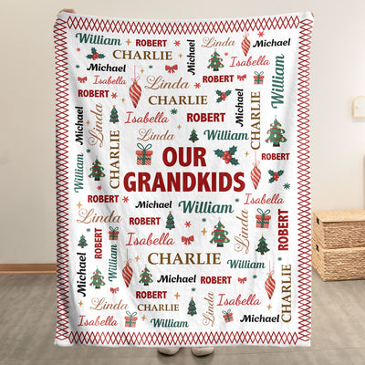 Grandkids Make Life Grand - Customize With Kids Names - Personalized Blanket