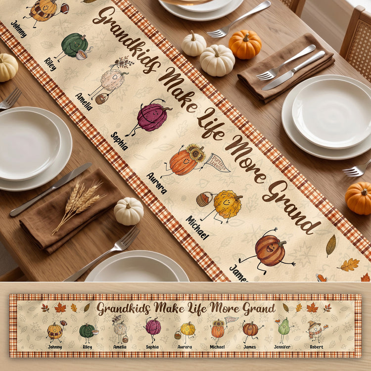 Grandkids-Make-Life-More-Grand-Autumn-Vibes-Personalized-Table-Runner-5