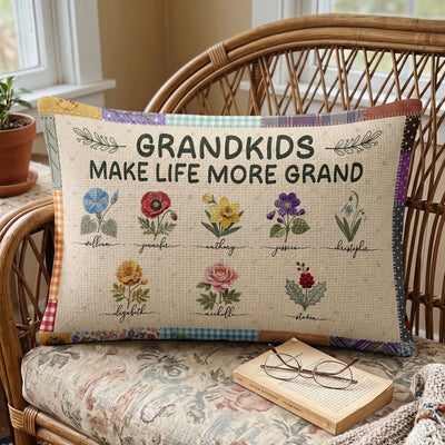 Grandkids Make Life More Grand - Personalized Pillow Cover