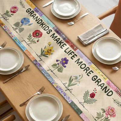 Grandkids Make Life More Grand - Personalized Table Runner