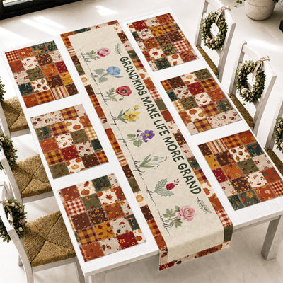 Grandkids Make Life More Grand - Personalized Table Runner Set