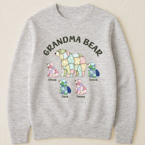 Grandma Bear Patchwork Print - Personalized Shirt