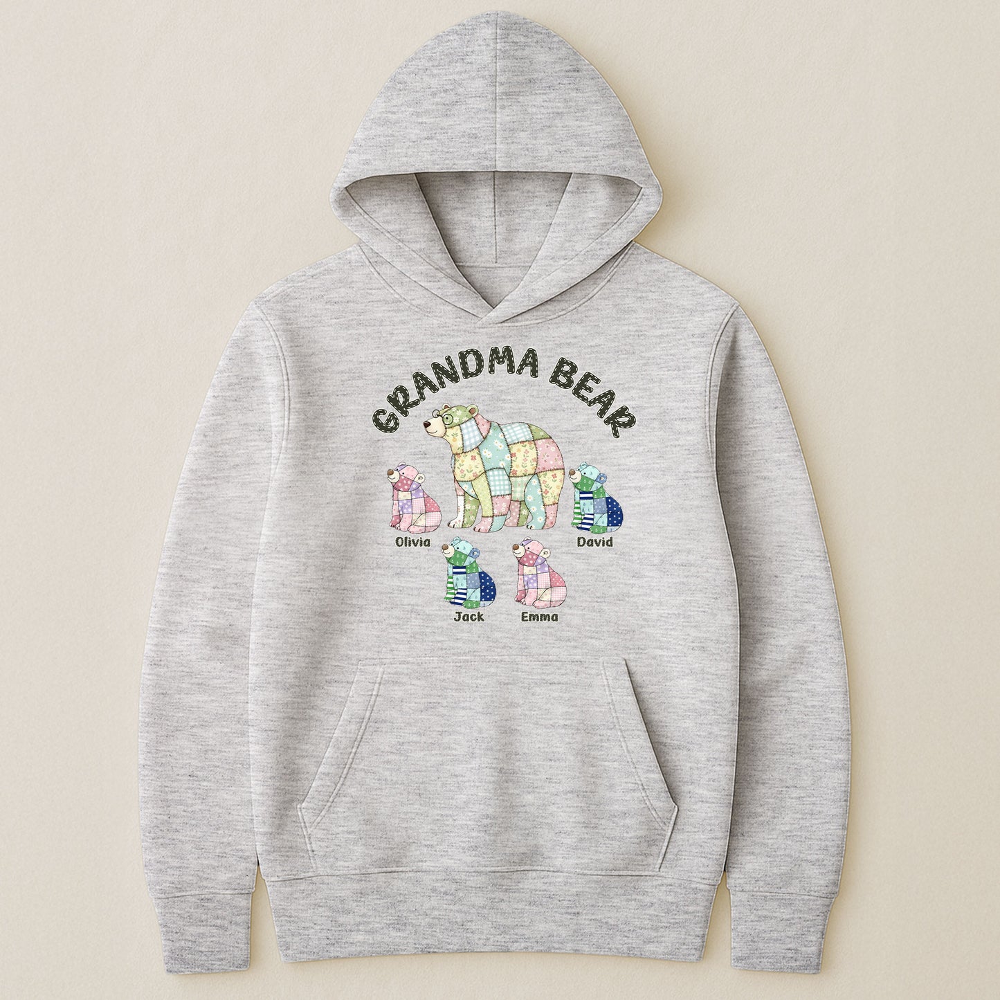 Grandma Bear Patchwork Print - Personalized Shirt