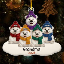 Grandma Bear With Grandkids - Personalized Acrylic Ornament