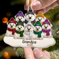 Grandma Bear With Grandkids - Personalized Acrylic Ornament