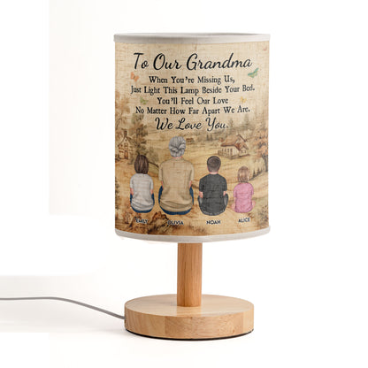 Grandma Blue Flower - Personalized Fabric Lamp